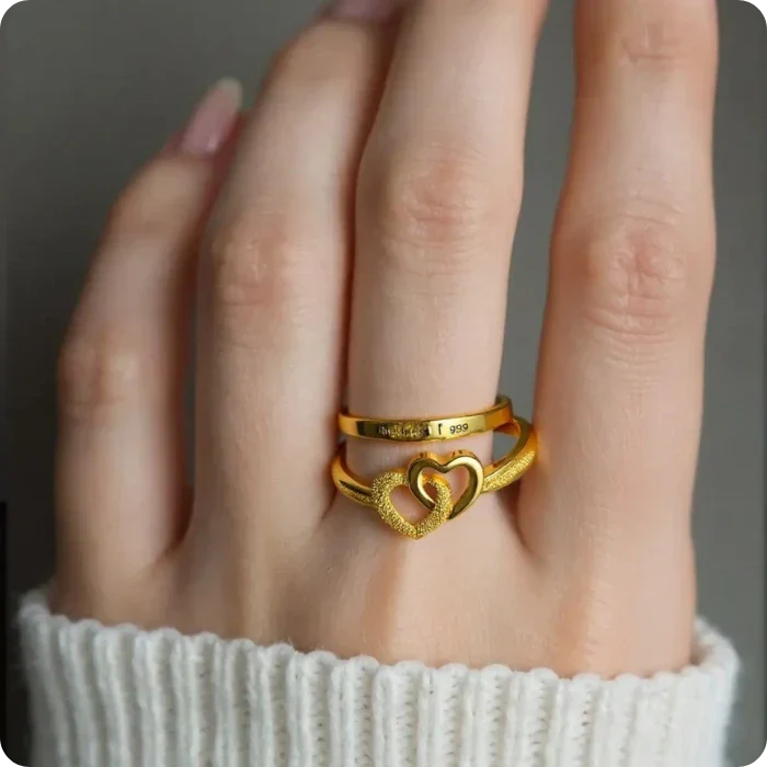 💞 Gold plated Retro Heart Ring